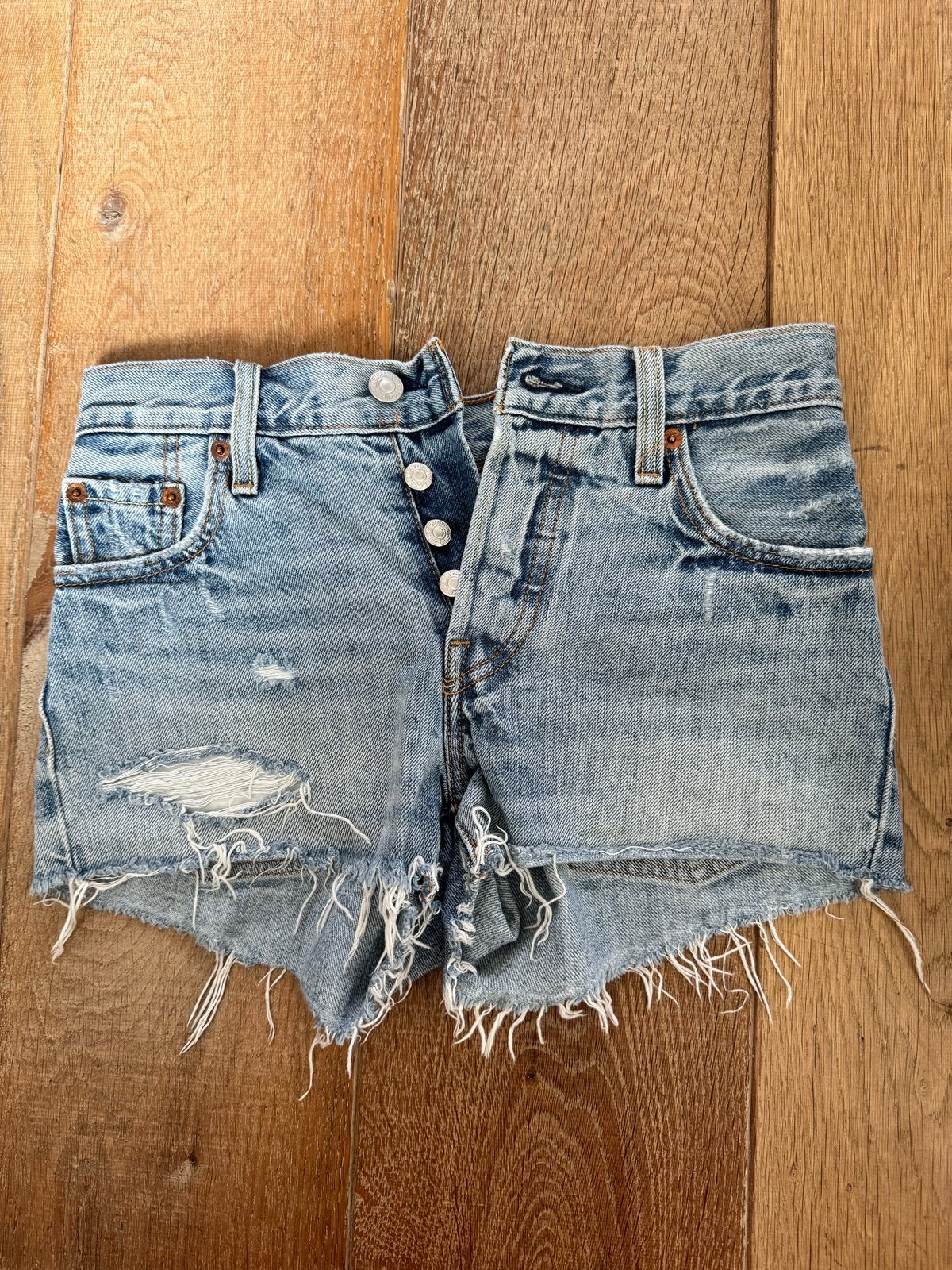 Levi's 501 vintage denim shorts - Maat W23, Kort, Blauw, Ophalen of Verzenden, Maat 34 (XS) of kleiner