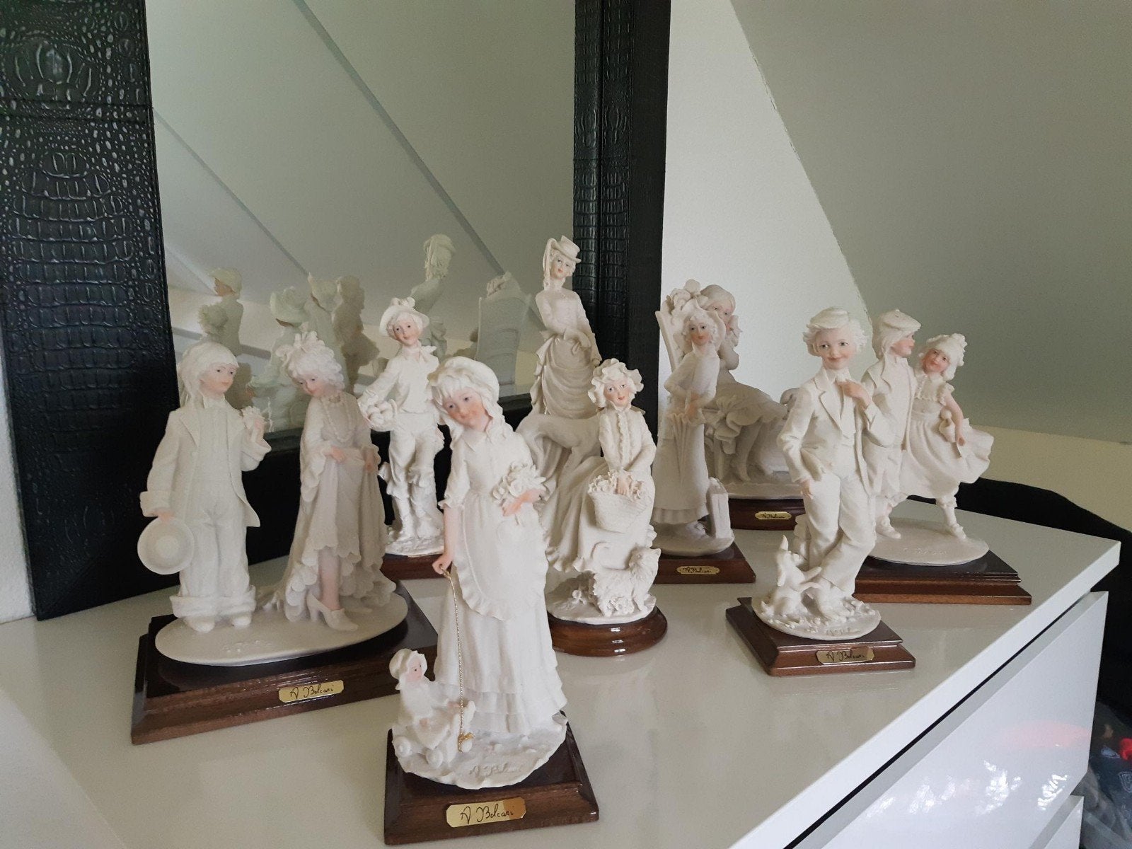 9 porseleinen beeldjes A. Belcari, jaren '90, perfecte staat, Verzamelen, Poppetjes en Figuurtjes, Ophalen of Verzenden