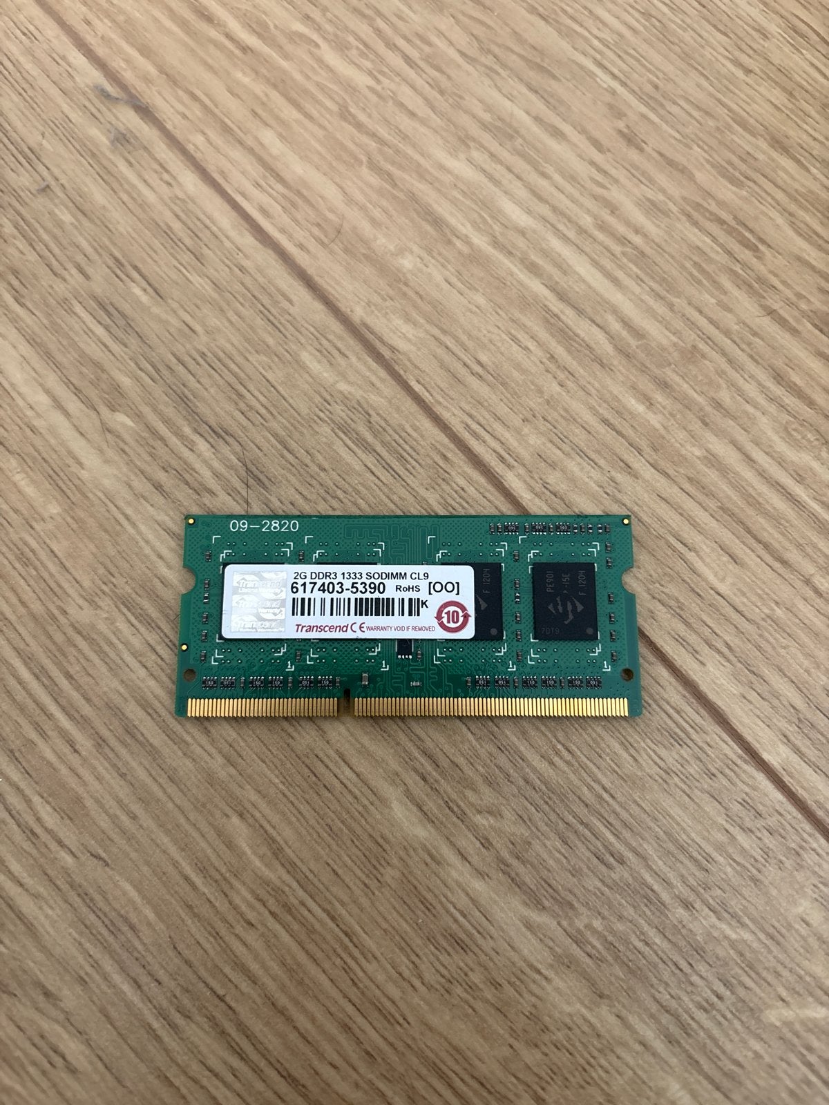 Transcend 2GB DDR3 1333 SODIMM CL9 RAM Geheugen, Computers en Software, RAM geheugen, Ophalen, Gebruikt, DDR3, 2 GB
