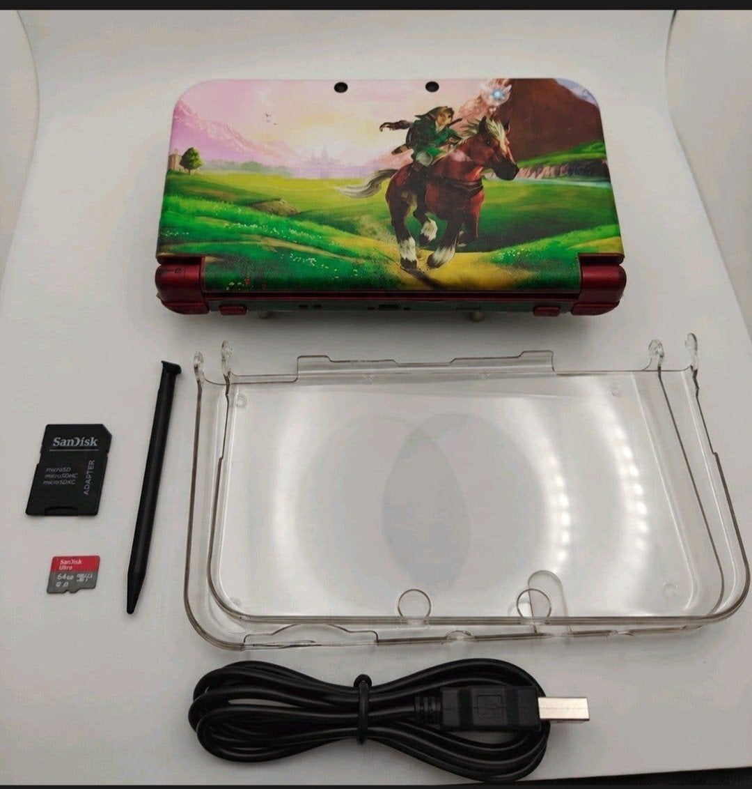 New Nintendo 3DS XL Metallic Red – Zelda Link – 64GB+charger, Ophalen of Verzenden, Zo goed als nieuw, Rood, 3DS XL