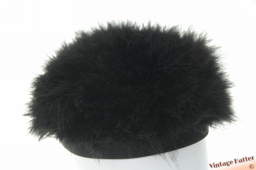 vintage Dames bonnet verenhoed zwart 56 gratis verzenden NL, Ophalen of Verzenden, Zo goed als nieuw, 56 of 57 cm (M, 7 of 7⅛ inch)