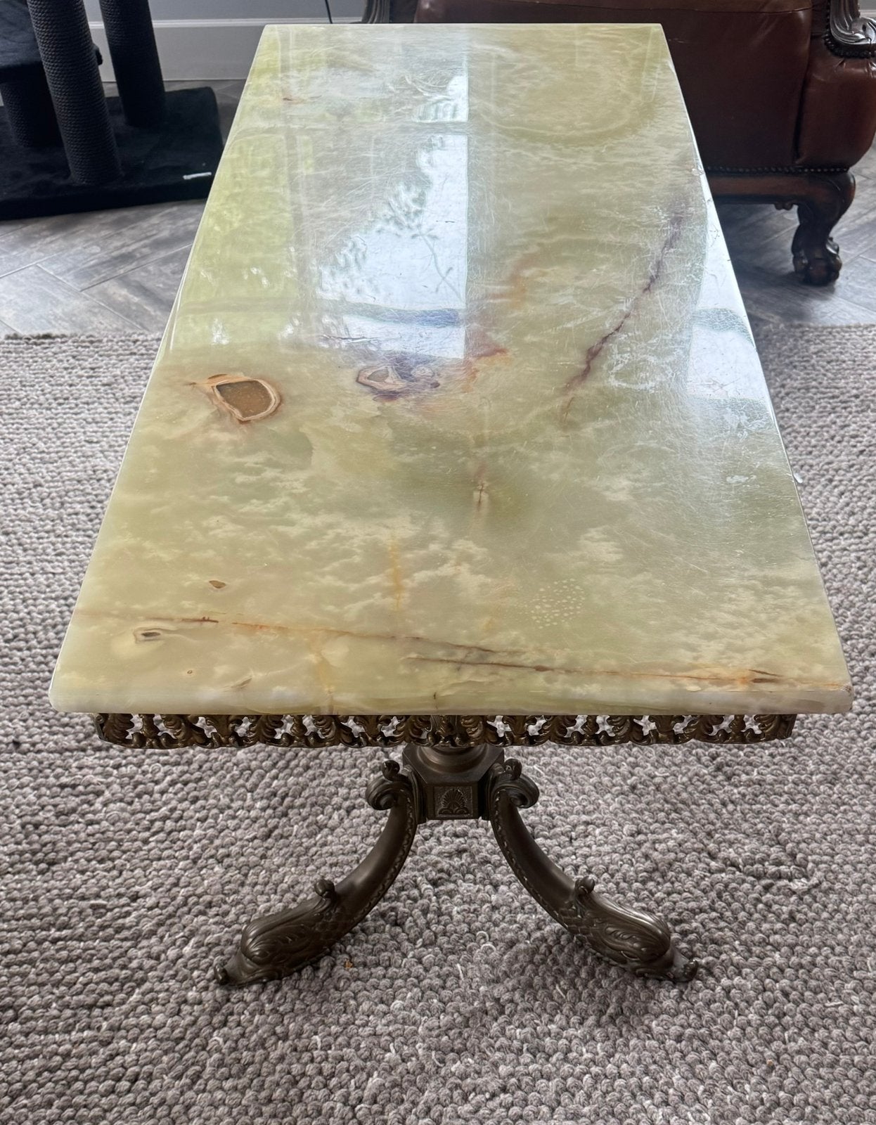 Prachtige Onyx salontafel, Ophalen, 100 tot 150 cm, 50 tot 100 cm, Zo goed als nieuw