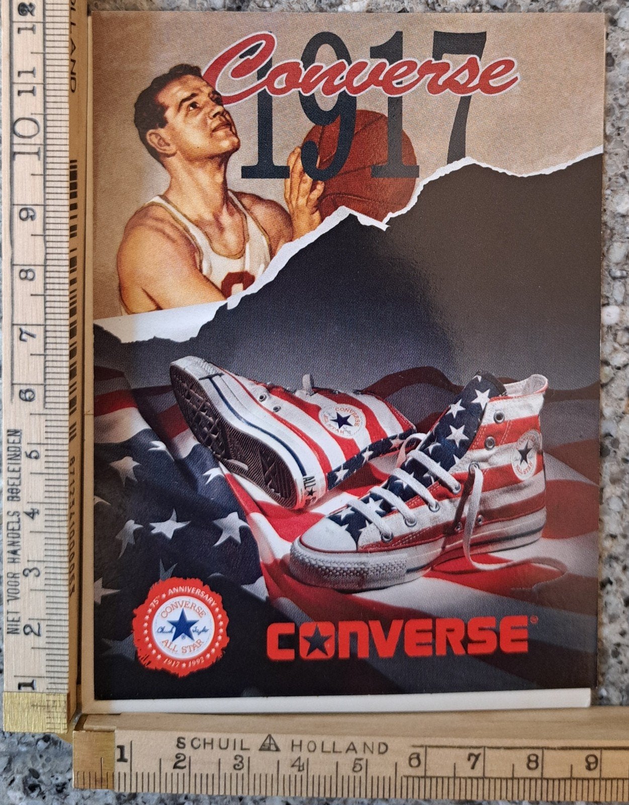 Vintage sticker Converse Sneakers 1917 logo merk, Ophalen of Verzenden, Zo goed als nieuw, Merk