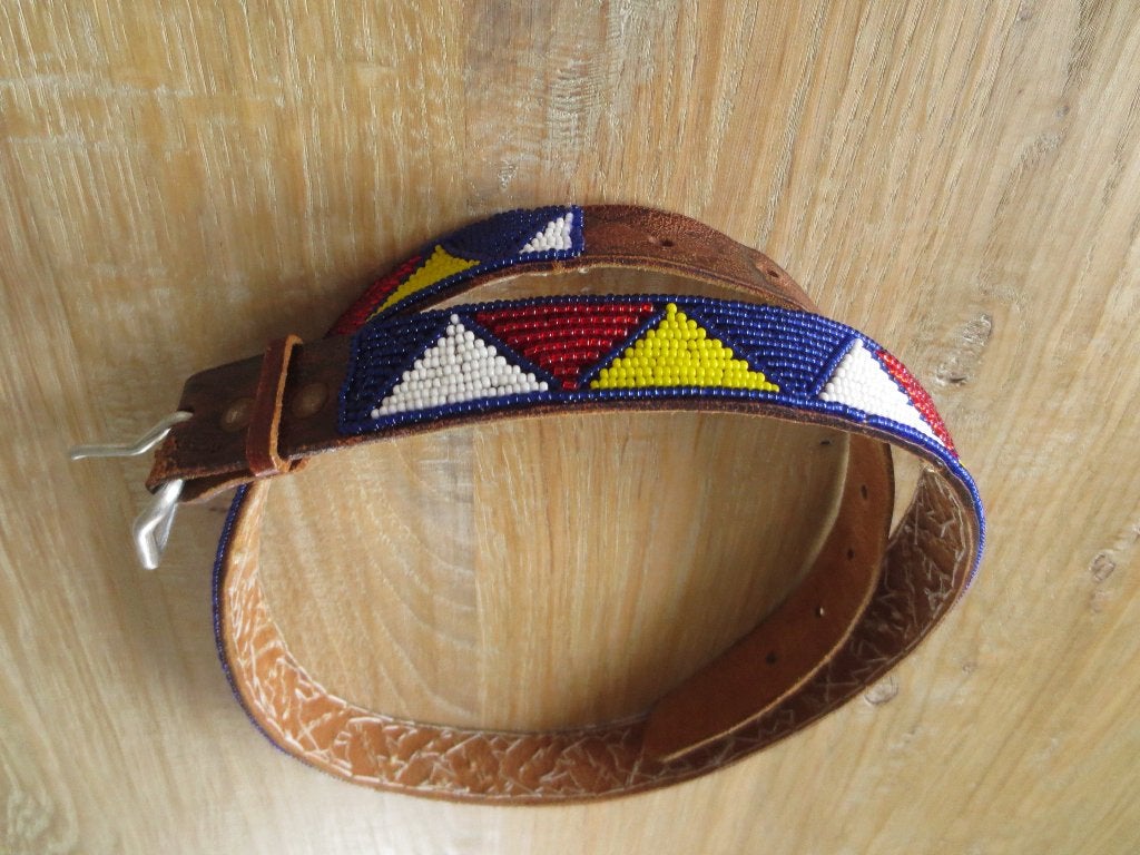 Dames Riem: Leren Dames Riem - Handgemaakt - komt uit Kenya., Minder dan 3 cm, 90 tot 100 cm, Tailleriem, Ophalen of Verzenden