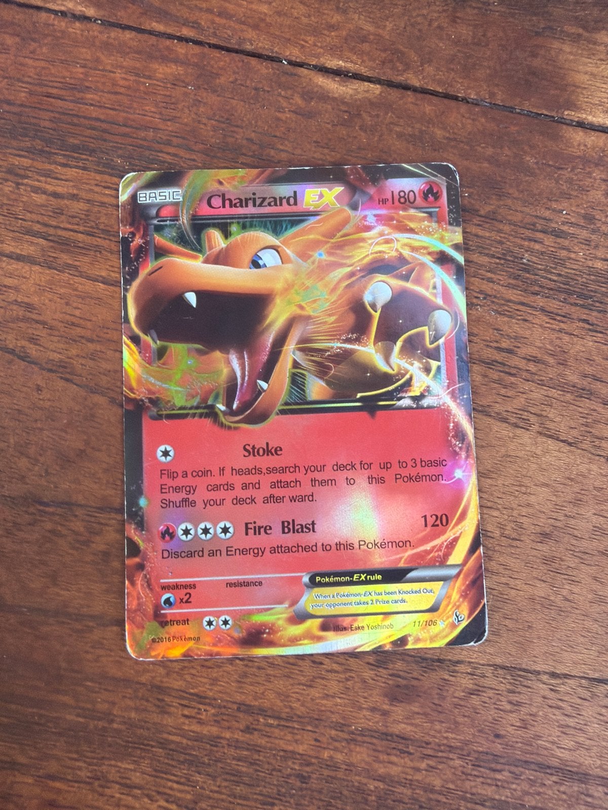 Pokémon Kaart Charizard EX 11/106 - Gebruikt, Ophalen, Gebruikt, Losse kaart