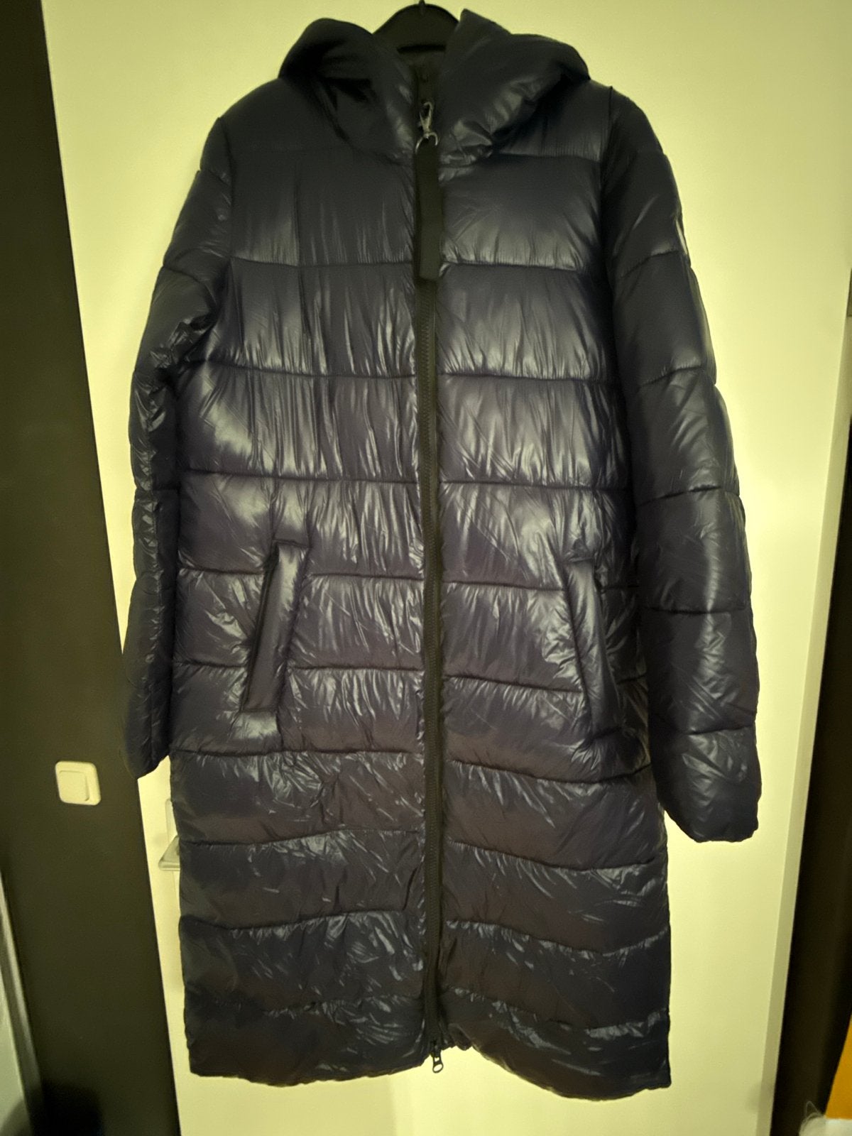 Green Goose maat 42 lange donkerblauwe winterjas, Ophalen of Verzenden, Zo goed als nieuw, Maat 42/44 (L), Blauw