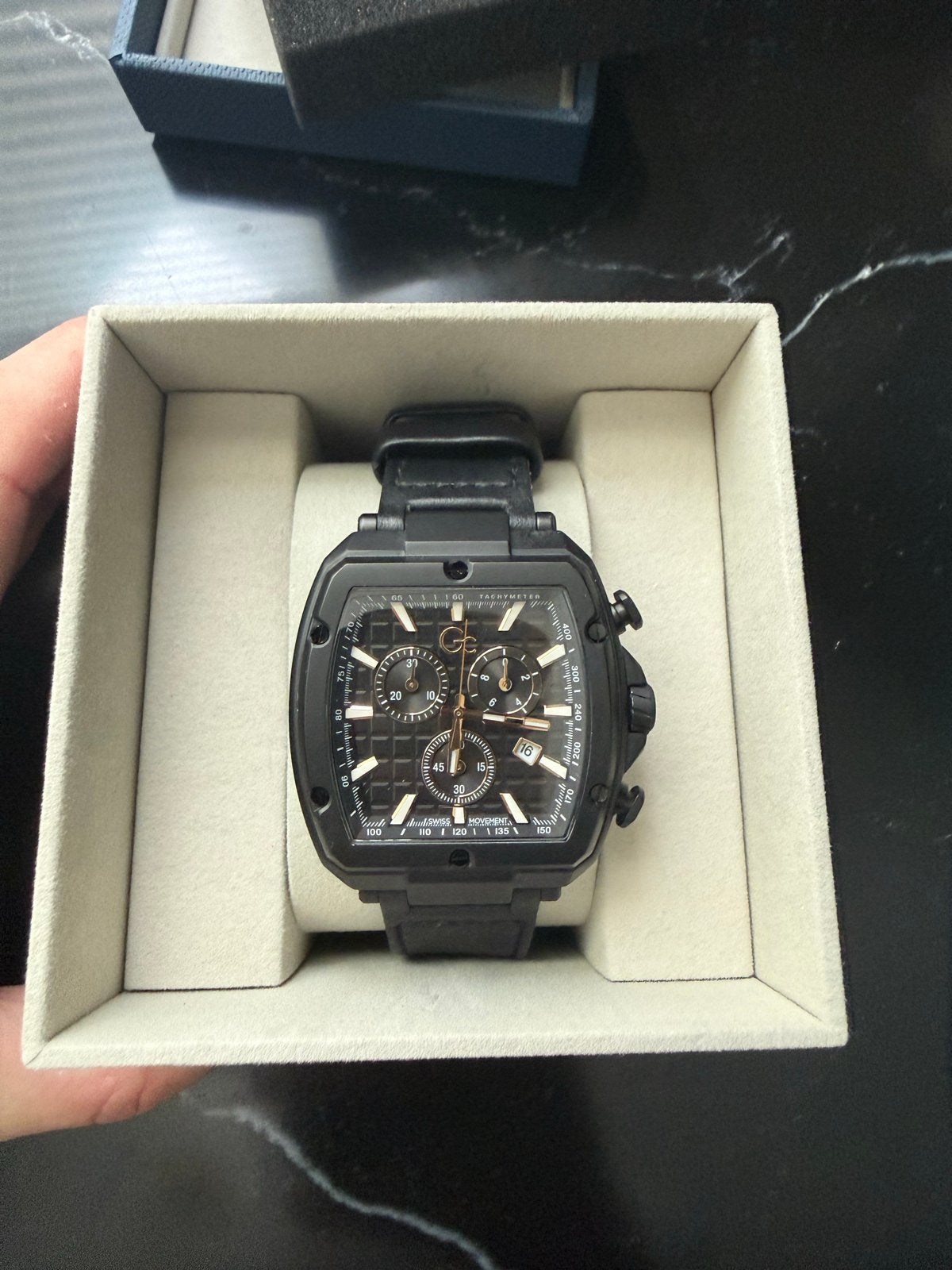 Guess Collection Spirit Tonneau Heren Horloge Zwart, Overige merken, Leer, Staal, Polshorloge