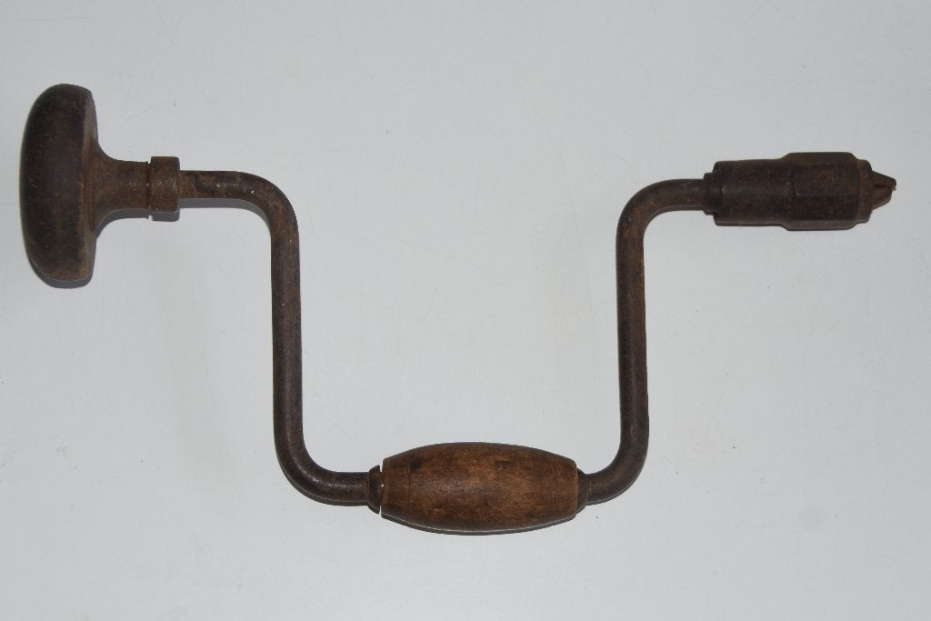 Antieke grote booromslag handboor ratelboor slingerboor boor, Antiek en Kunst, Verzenden