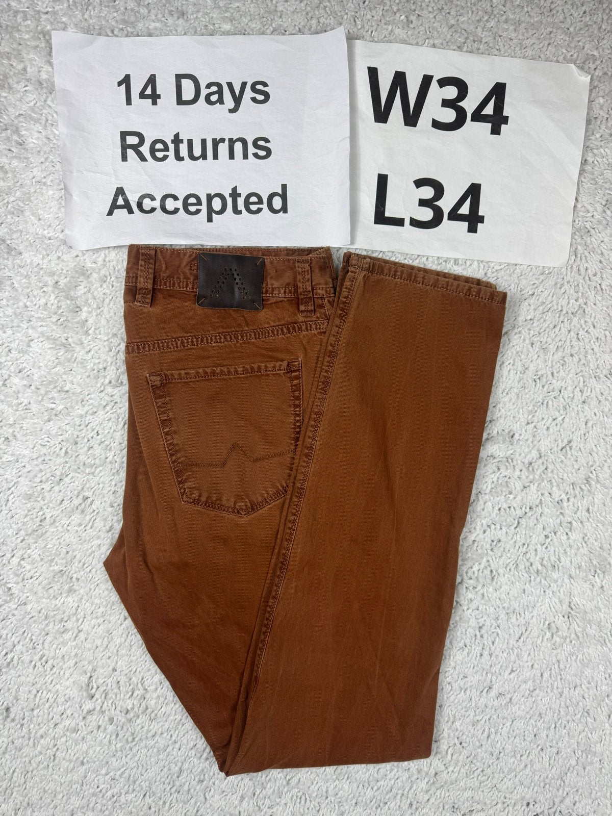 Alberto Pipe-B Jeans Regular Slim W34 L34 Roestbruin 3618, Bruin, Overige maten, Ophalen of Verzenden, Zo goed als nieuw