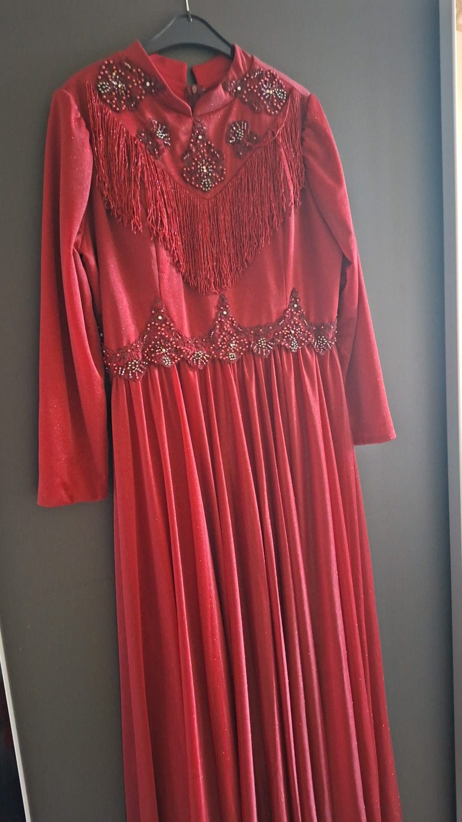 Abiye avondjurk turkse maat 50, Kleding | Dames, Jurken, Maat 46/48 (XL) of groter, Ophalen of Verzenden, Zo goed als nieuw, Rood