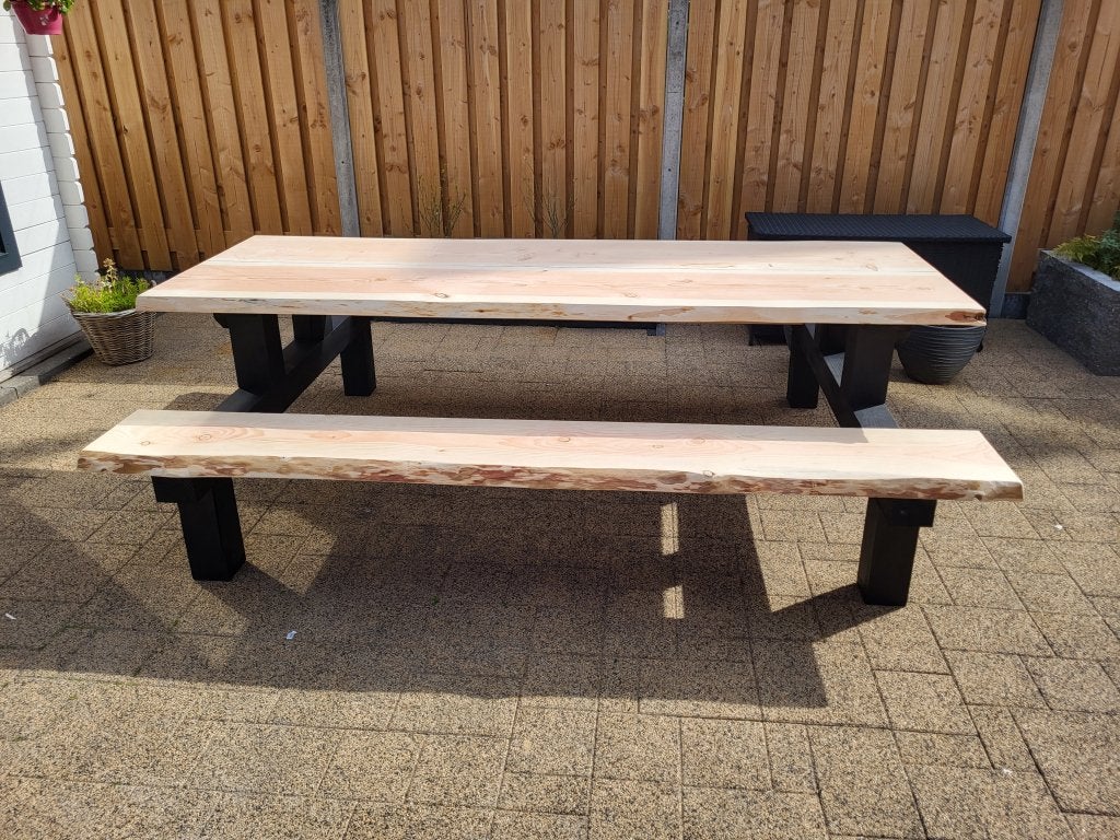 Picknicktafel douglas/lariks hout. Boomstamtafel., Niet ingevuld, Niet ingevuld, Nieuw, Ophalen of Verzenden