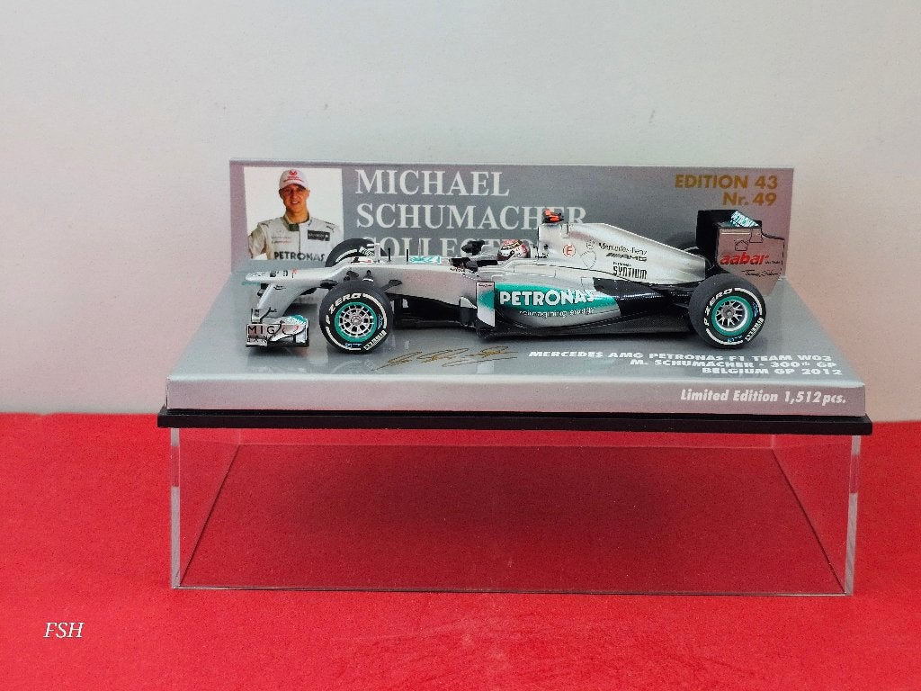 Mercedes W03, M. Schumacher # 7, 300e GP, SPA 2012. TOPPER, Ophalen of Verzenden, Zo goed als nieuw, Auto, MiniChamps