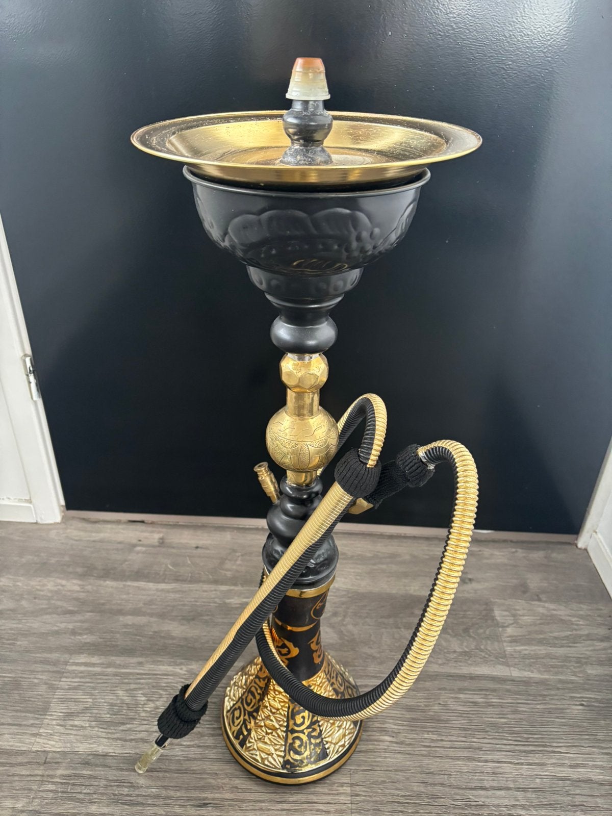Sisha waterpijp goud zwart luxe, Ophalen, Zo goed als nieuw