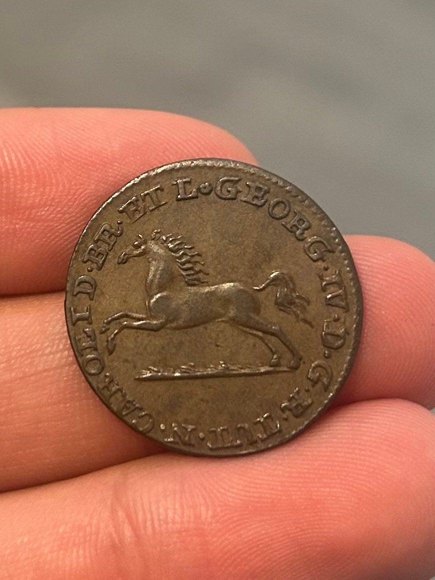 Historische 2 Pfennig Scheidemünze uit 1823, Ophalen of Verzenden, Duitsland, Losse munt