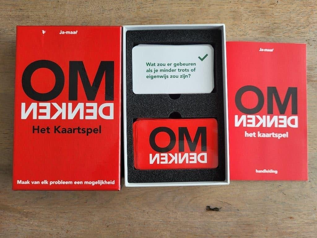 OMDENKEN Kaartspel - Maak van elk probleem een mogelijkheid, Ophalen of Verzenden, Zo goed als nieuw, Vijf spelers of meer, Ja-maar