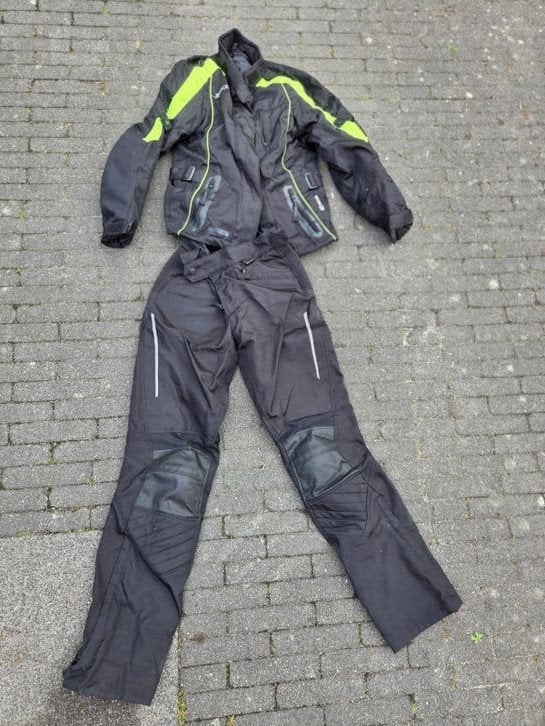 Motorpak textiel - Jas en Broek (zwart/neon geel), Motoren, Kleding | Motorkleding, Dames, Ophalen of Verzenden, Tweedehands, Revit REV’IT