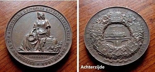 Bronzen Duitse gedenkmedaille, Berlijn in 1844, Verzenden, Brons, Buitenland