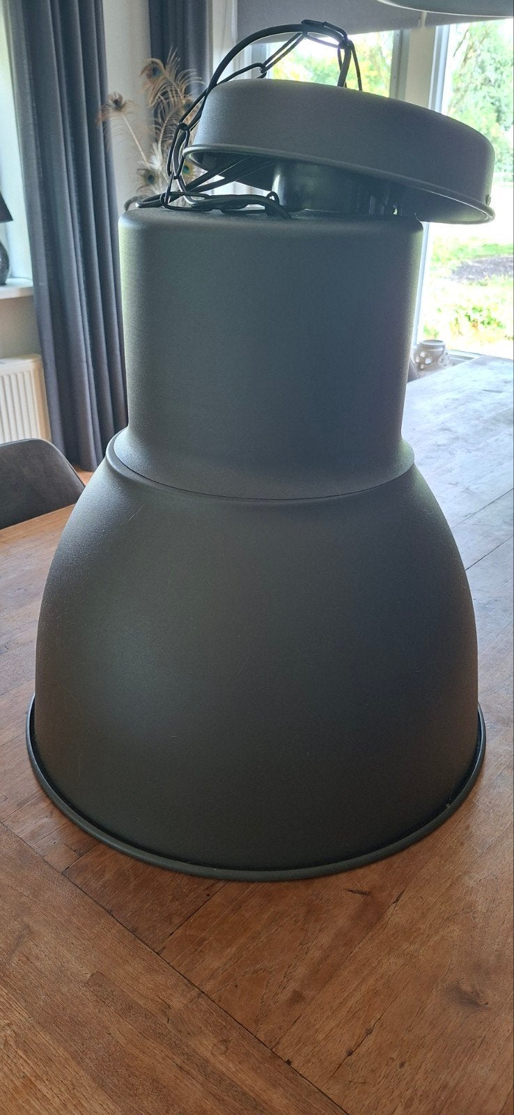 Grote industriële hanglamp, donkergrijs, Zo goed als nieuw, Metaal, Industrieel, E27 (groot)