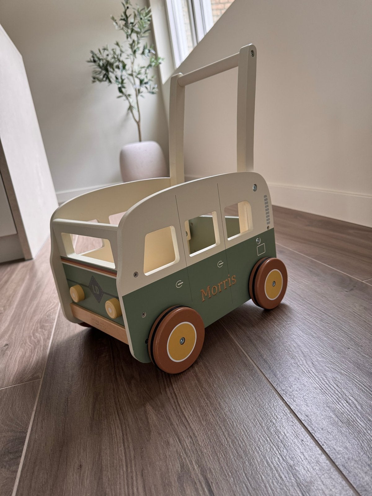 Little Dutch Houten Loopwagen met naam, Ophalen, Zo goed als nieuw, Duw- of Trekspeelgoed