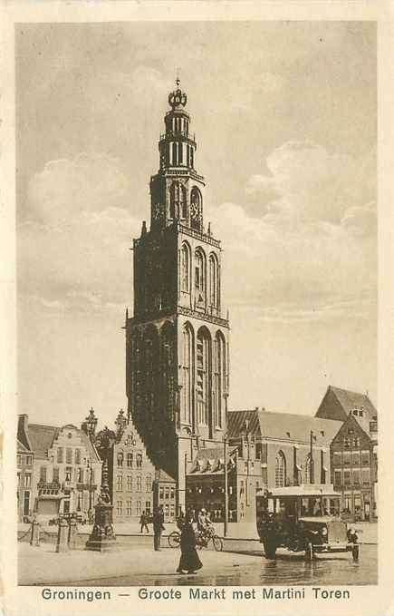301-125-053 Groningen Groote Markt met Martini Toren, Verzenden, Voor 1920, Groningen