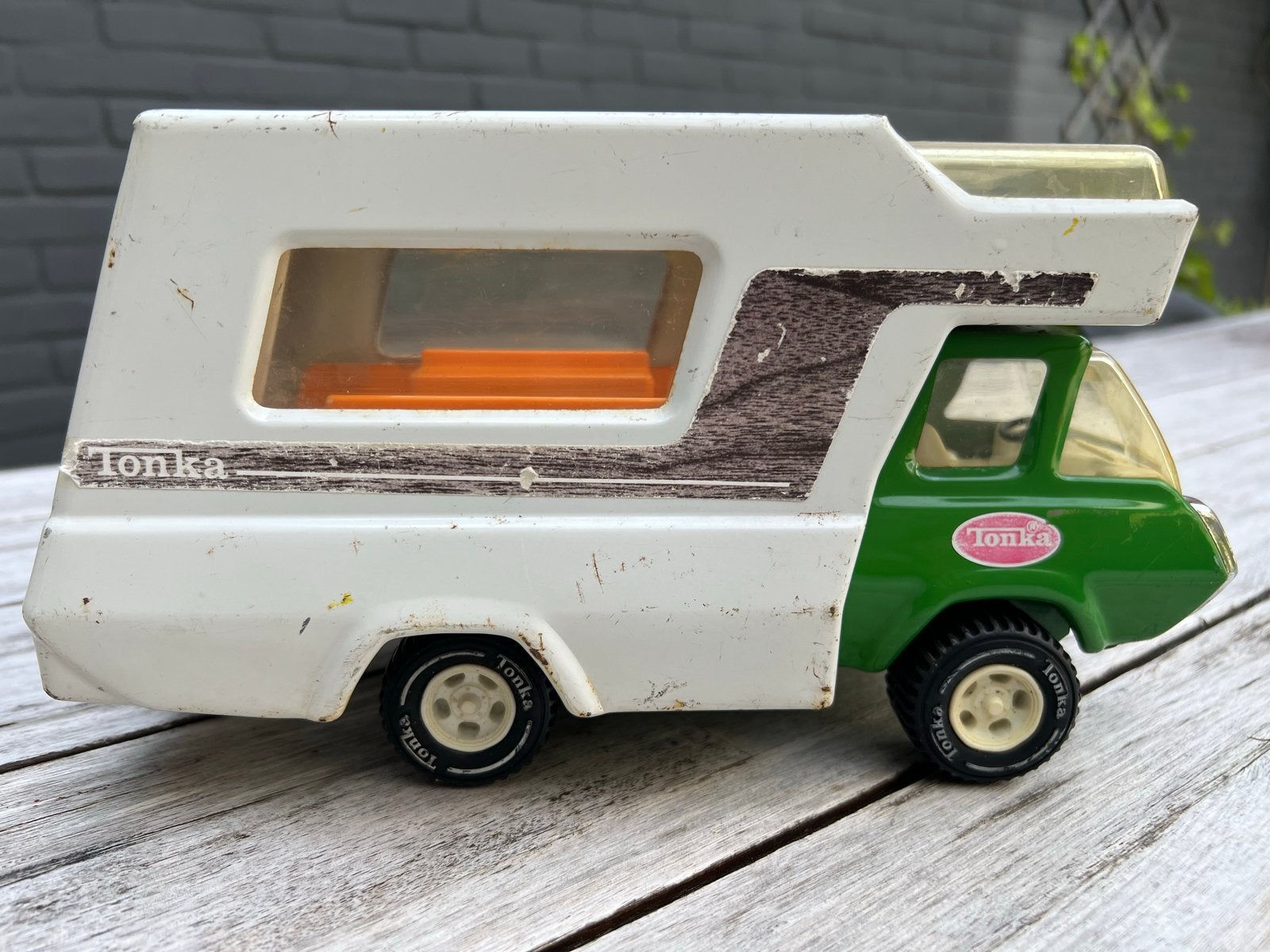 Vintage Tonka Camper Speelgoedauto - Groen/Wit, Ophalen of Verzenden, Gebruikt