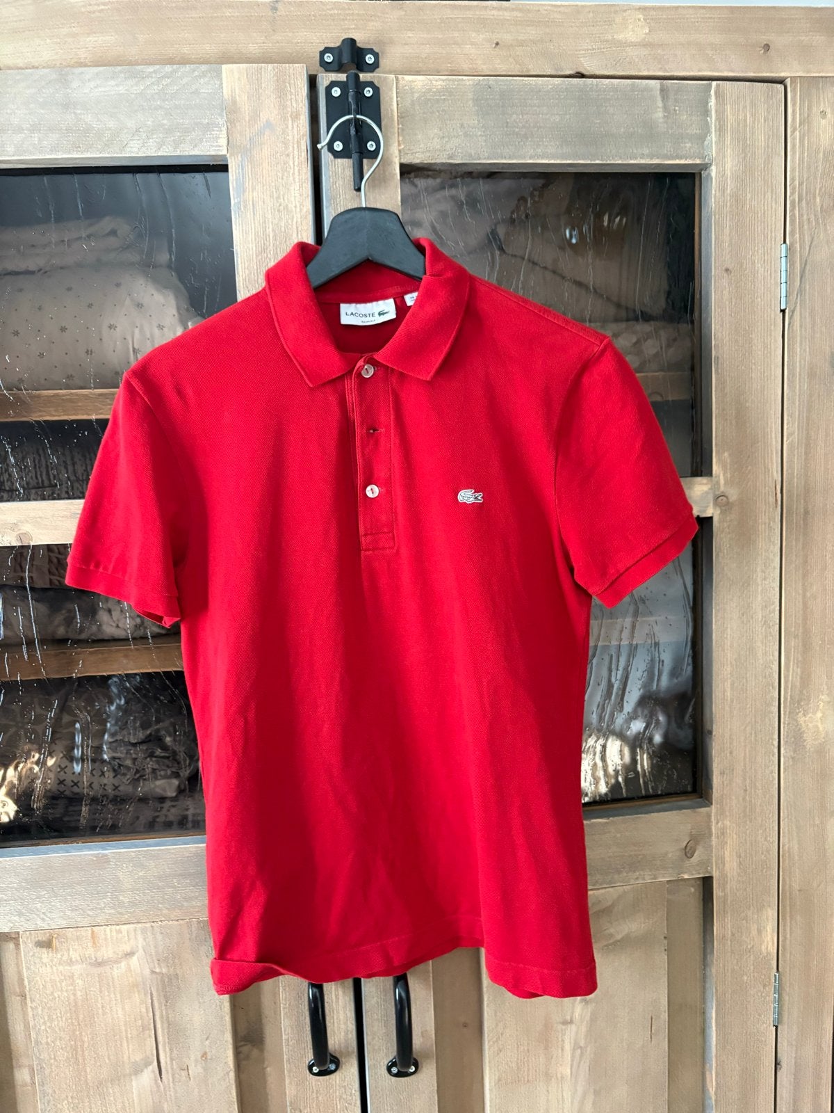 Lacoste Slim Fit Polo Rood Maat S, Ophalen of Verzenden, Zo goed als nieuw, Maat 46 (S) of kleiner, Rood