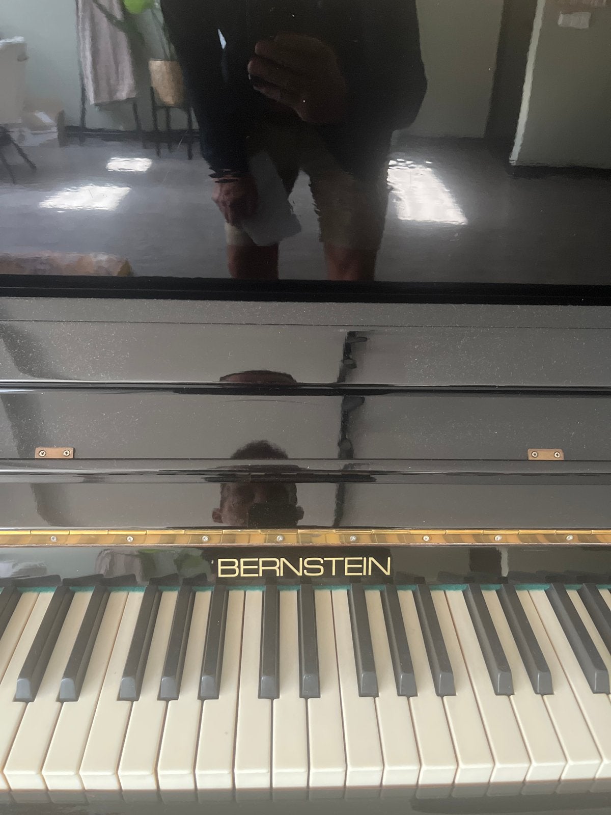 Bernstein Piano - Zwart Hoogglans met Pianobank, Ophalen, Gebruikt, Zwart, Piano