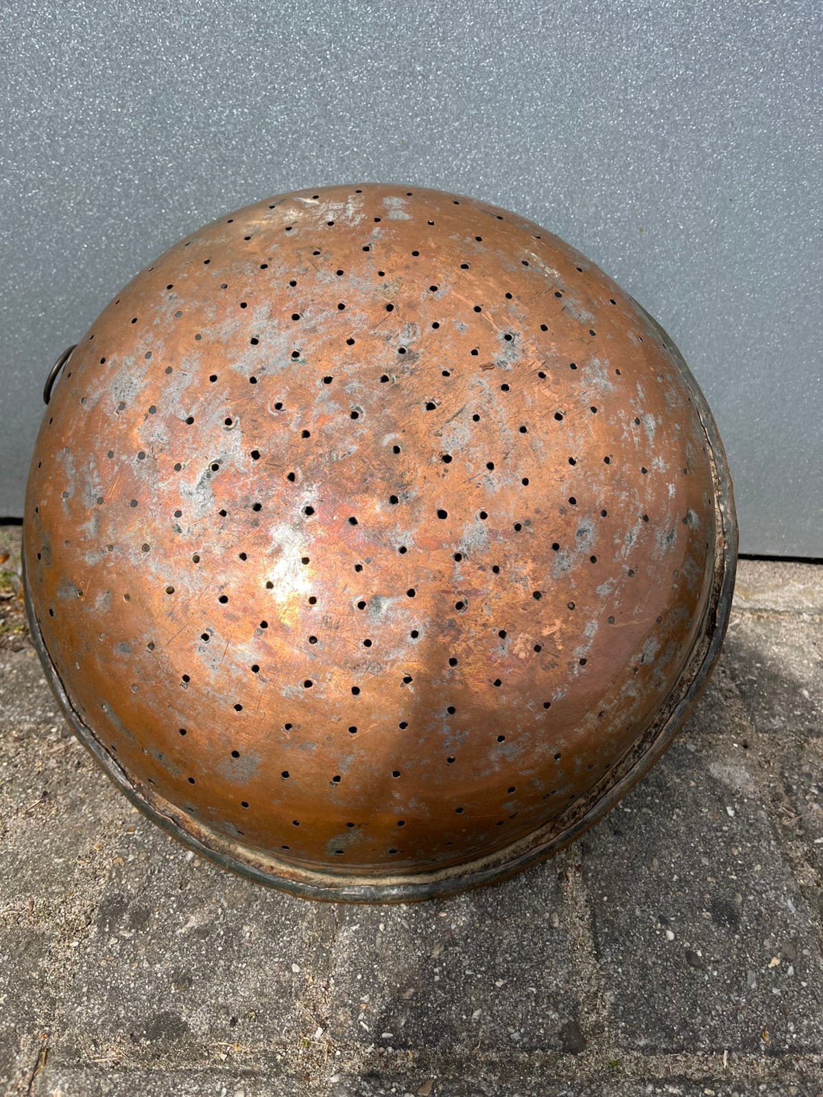 Grote brocante vergiet ,koperen vergiet, Ophalen of Verzenden
