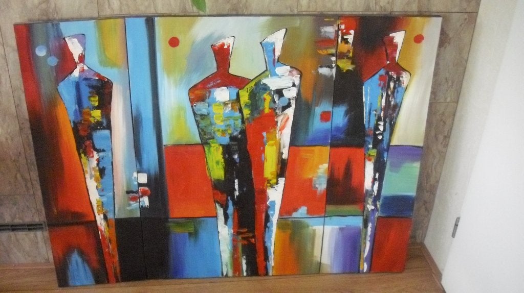 Modern 3-Luik schilderij, Gebruikt, Ophalen of Verzenden, Schilderij, 100 tot 125 cm