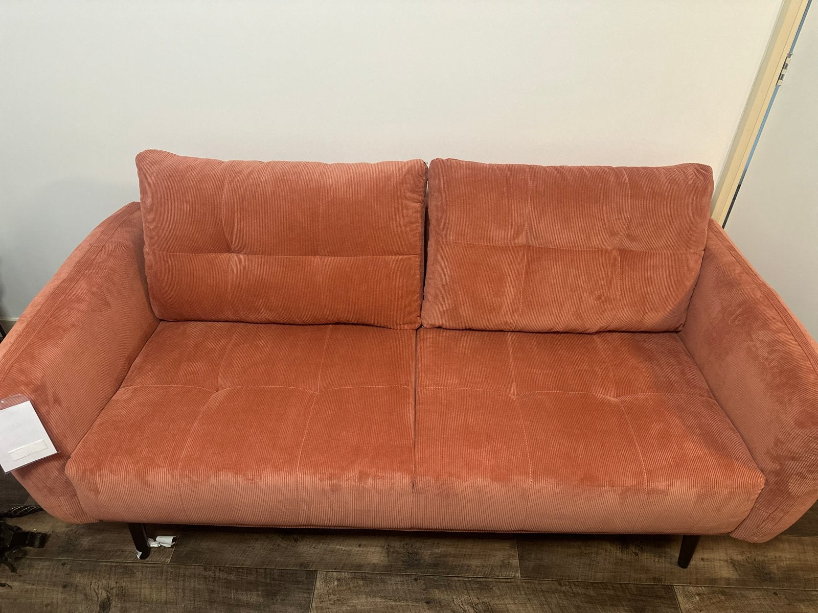 Comfortabele ribstof bank en fauteuil -, Driepersoons, 75 tot 100 cm, Ophalen of Verzenden, Zo goed als nieuw