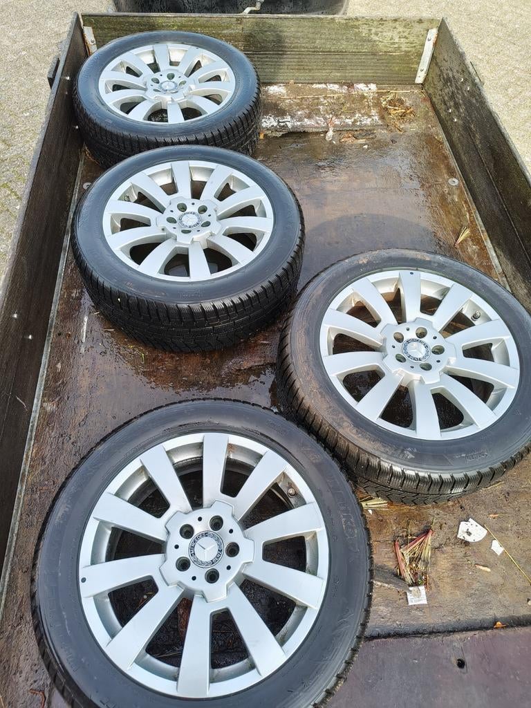 Mercedes ML velgen met Hankook winterbanden 19 inch, 19 inch, Gebruikt, 255 mm, Banden en Velgen