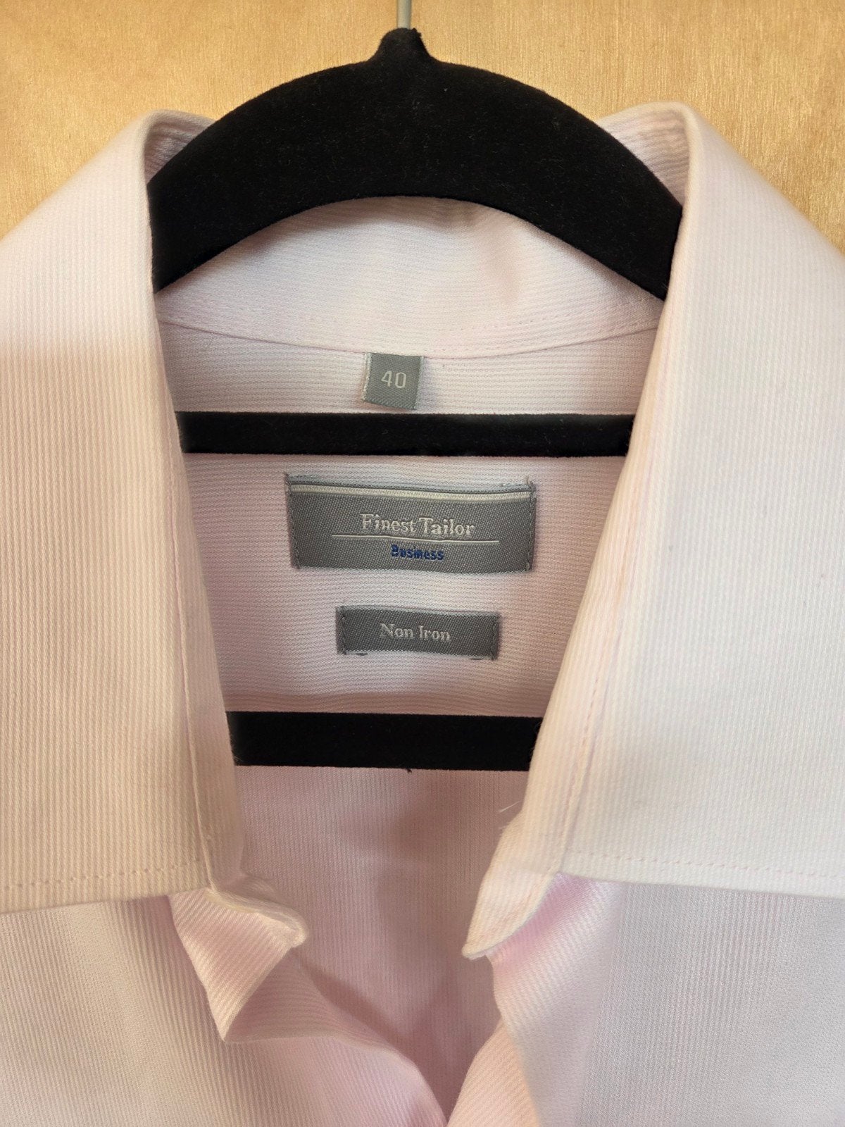 Fijne Roze Non-Iron Overhemd - Maat 40, Kleding | Heren, Overhemden, Zo goed als nieuw, Roze, Finest Tailor Business, Halswijdte 39/40 (M)