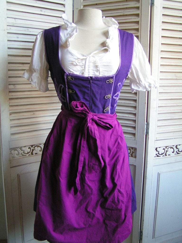 tiroler dirndl jurk, blouse en schort maat 38 nr EE 856, Maat 38/40 (M), Lifos, Carnaval, Verzenden