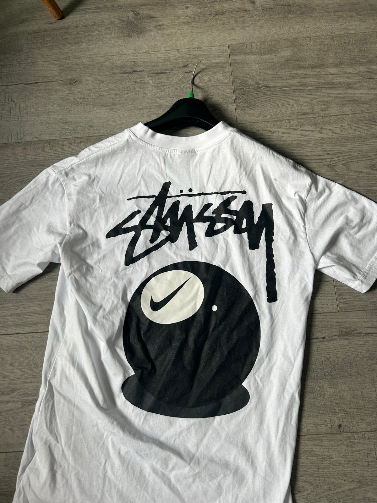 Stussy T-shirt Maat S - Wit met Zwarte Print, Ophalen of Verzenden, Gedragen, Maat 46 (S) of kleiner, Wit