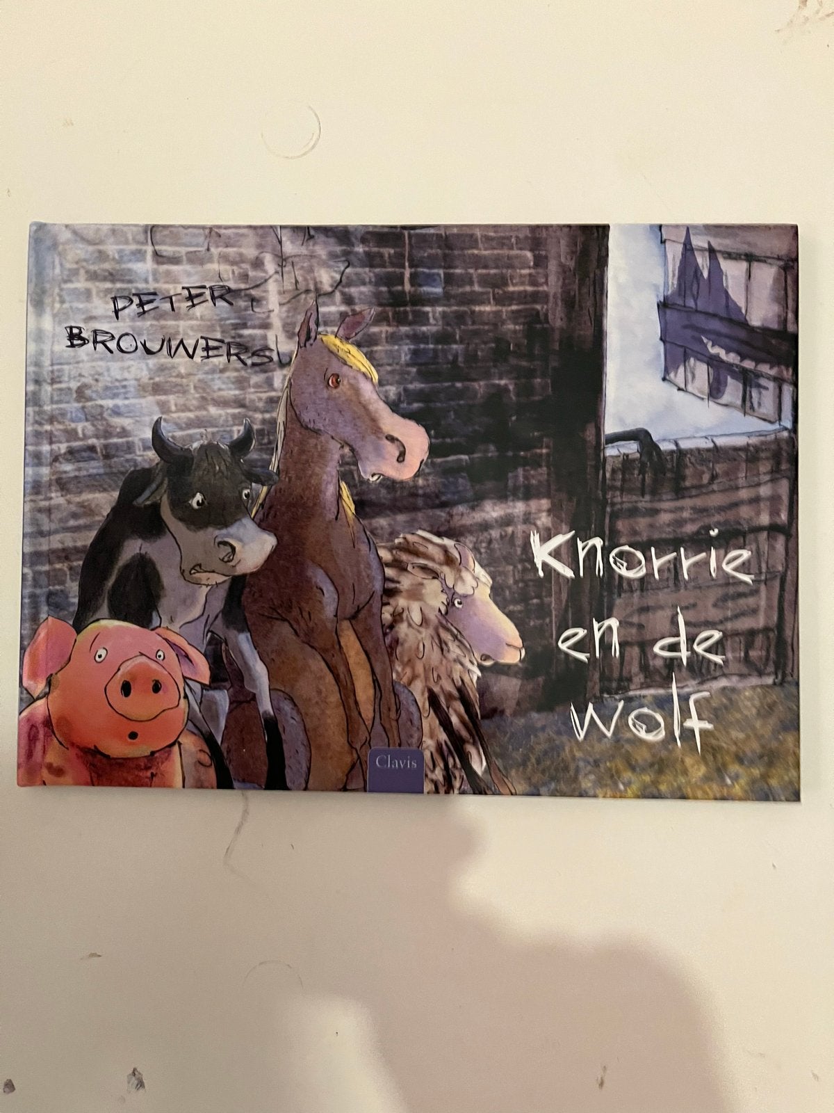 Knorrie en de wolf - Peter Brouwers (Prentenboek), Jongen of Meisje, Ophalen of Verzenden, Zo goed als nieuw, Voorleesboek