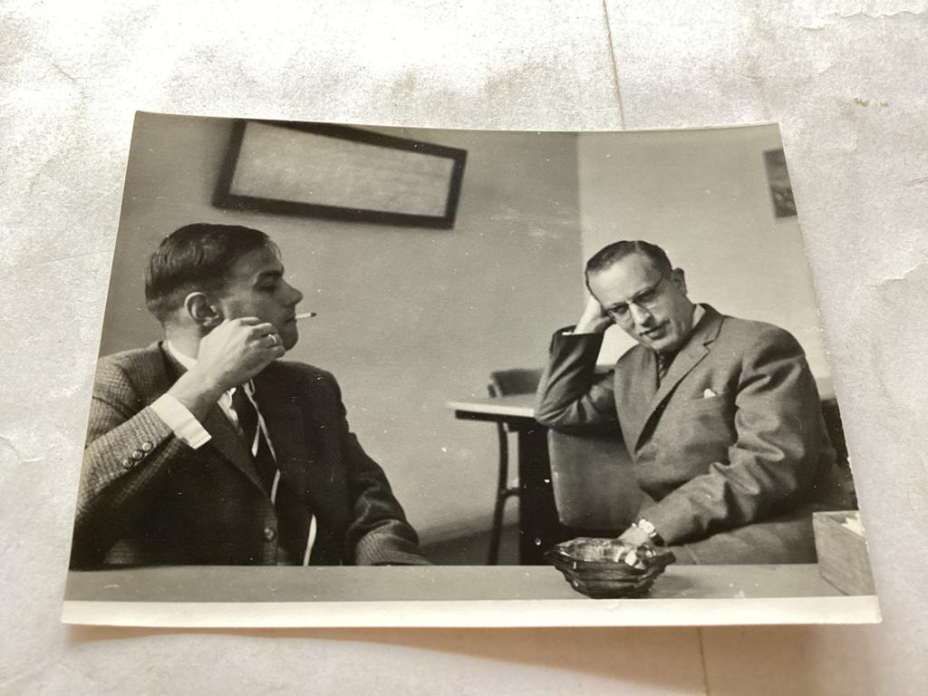 Jan Post - Koos Beversluis collega's Rotterdam 7x9 cm, 1960 tot 1980, Gebruikt, Foto, Ophalen of Verzenden