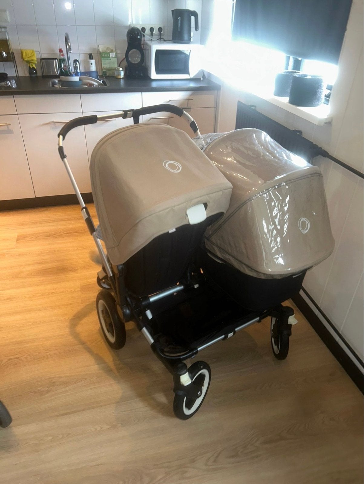 Bugaboo Donkey Duowagen met extra zitje en Maxi-Cosi adapter, Ophalen, Gebruikt, Combiwagen, Duowagen