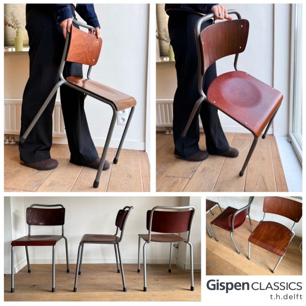 Refurbished Gispen schoolstoelen, TU Delft, 106 serie, Ophalen