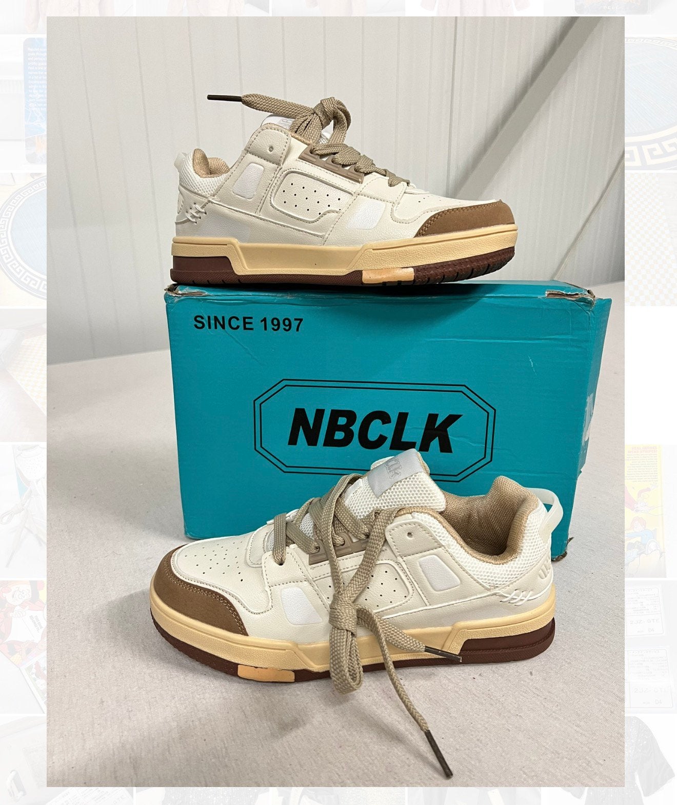 NBCLK - NIEUW dames vrouwen sneakers schoenen 39 bruin beige, Kleding | Dames, Schoenen, Beige, Nieuw, Ophalen of Verzenden, Sneakers of Gympen