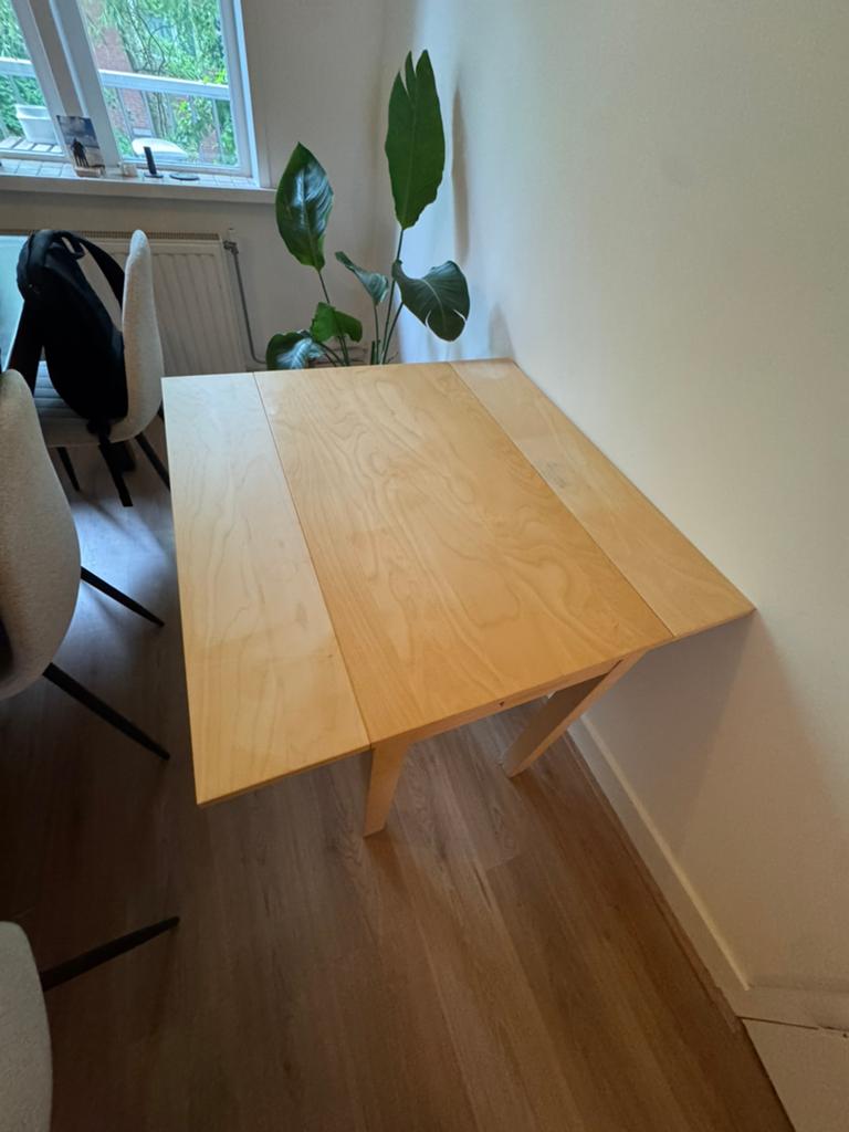 Uitschuifbaar bureau (hout), Ophalen, 88 cm, Bruin, Zo goed als nieuw