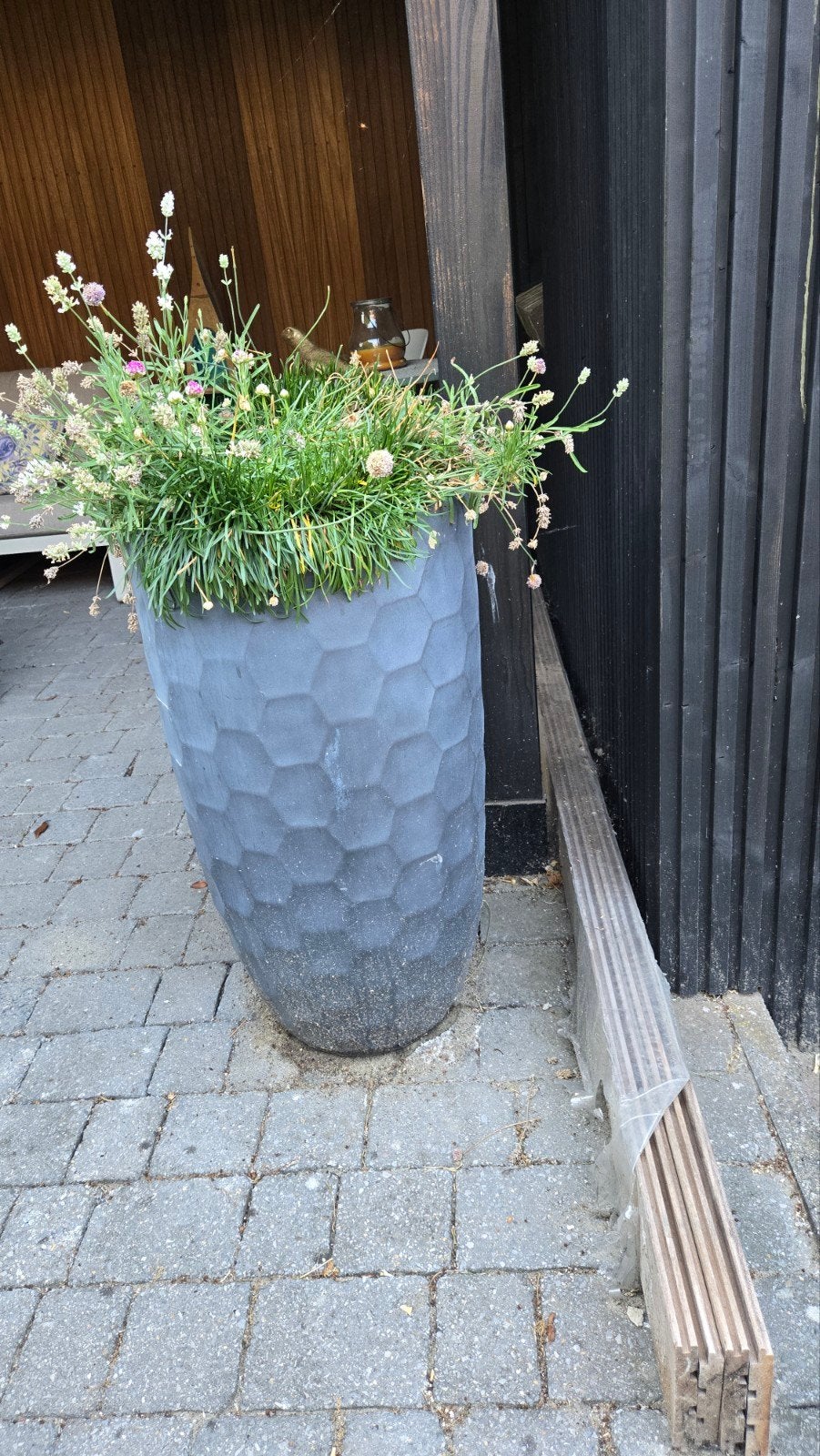 Bloempot Intratuin grijs, Tuin en Terras, Ophalen, Steen, Minder dan 30 cm, Rond