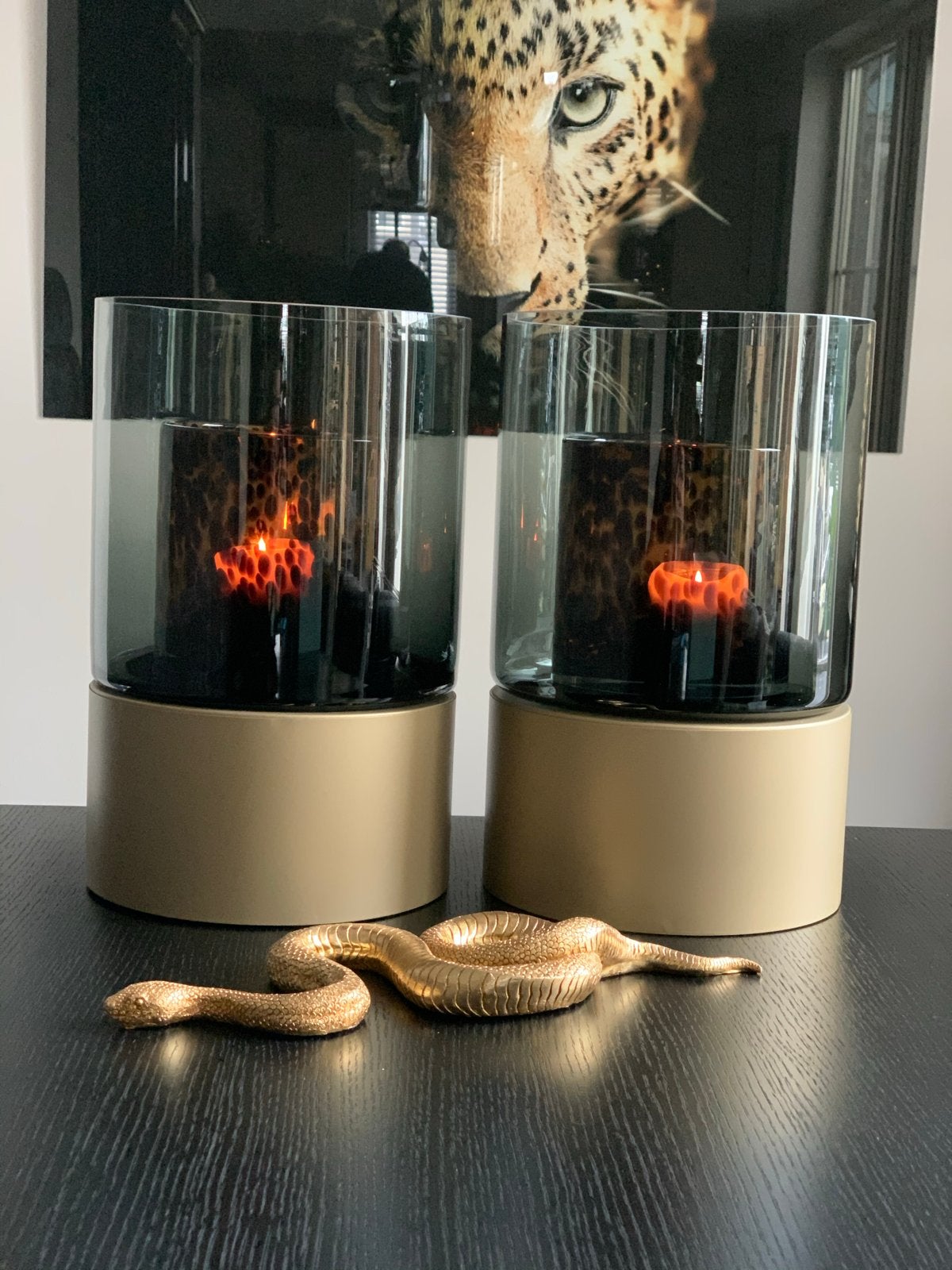 Windlicht op zuil Gold Initials by HAANS Lifestyle, Windlicht, Overige merken, Nieuw, Ophalen of Verzenden
