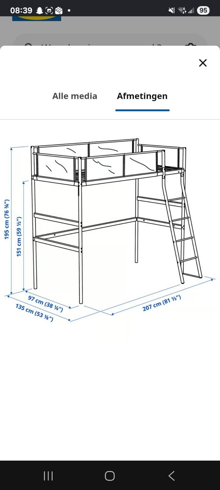 Foto 7 van Ikea Vitval Hoogslaper (incl. matras)