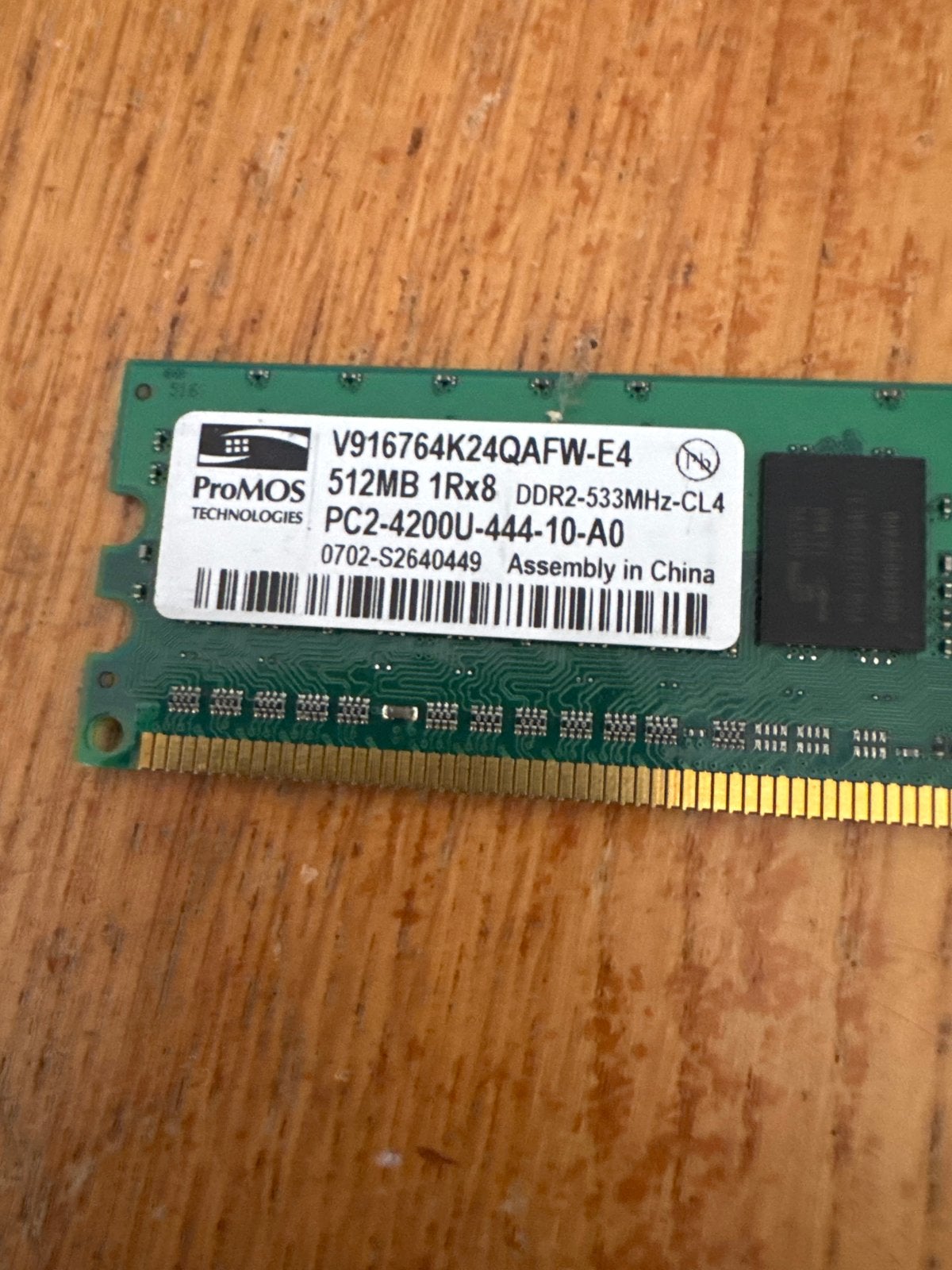 ProMOS 512MB DDR2 RAM Geheugen PC2-4200U, Ophalen of Verzenden, DDR2, Desktop, Gebruikt