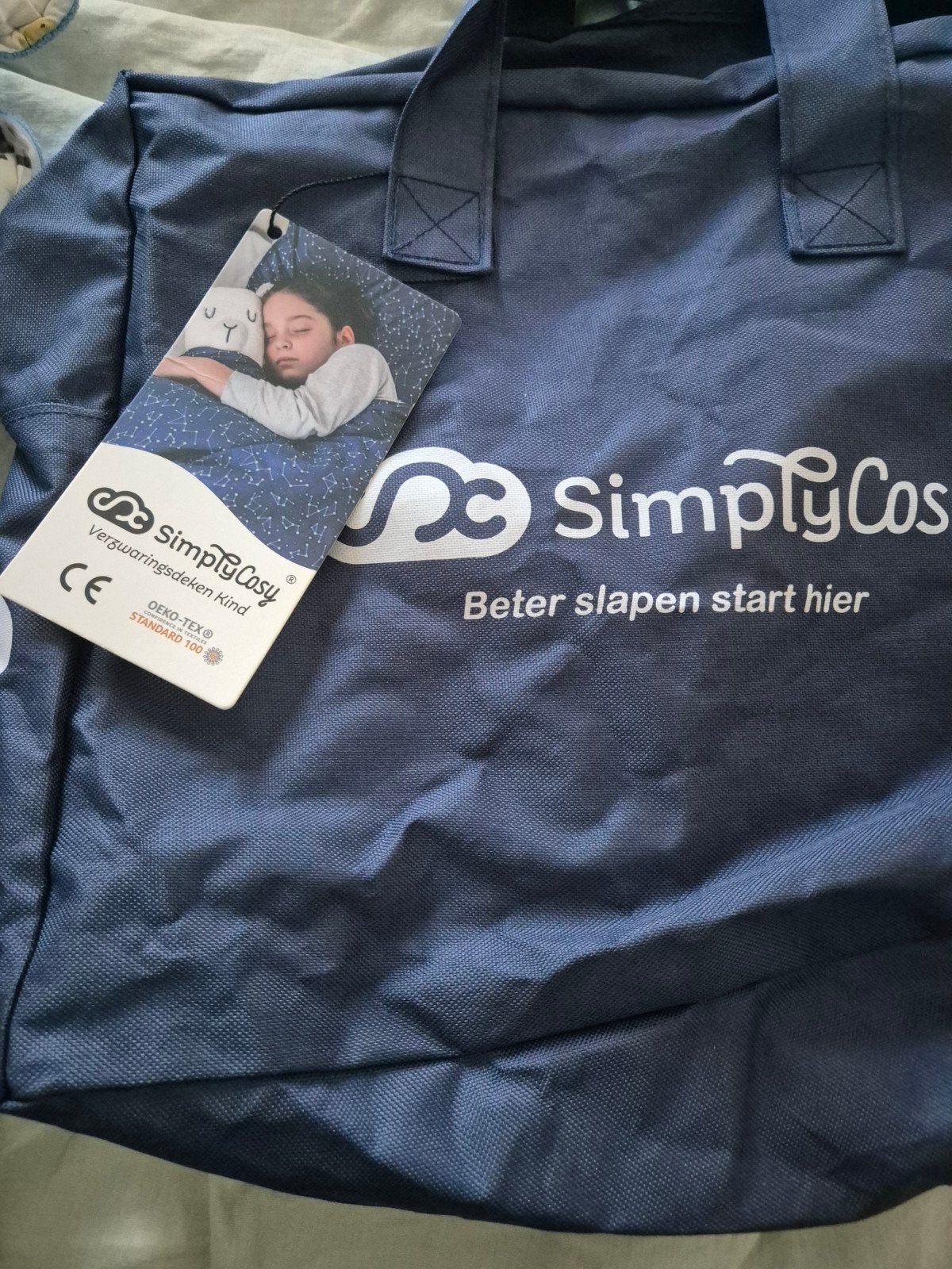 Simply Cosy verzwaringsdeken voor kind - 2.5 kg, Gebruikt, Eenpersoons, Blauw, Ophalen of Verzenden