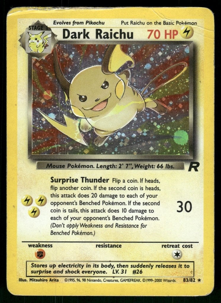 Dark Raichu 83/82 - Team Rocket (Poor), Verzenden, Gebruikt