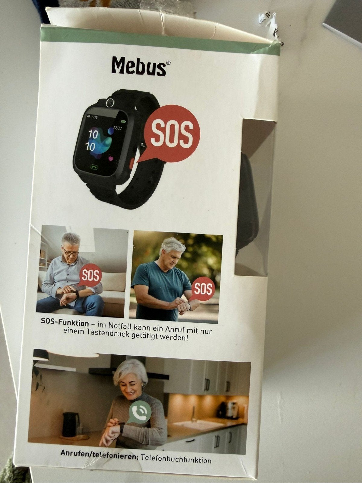 MeBus Senioren Smartwatch met SOS-functie, Zwart, Nieuw, GPS, MeBus