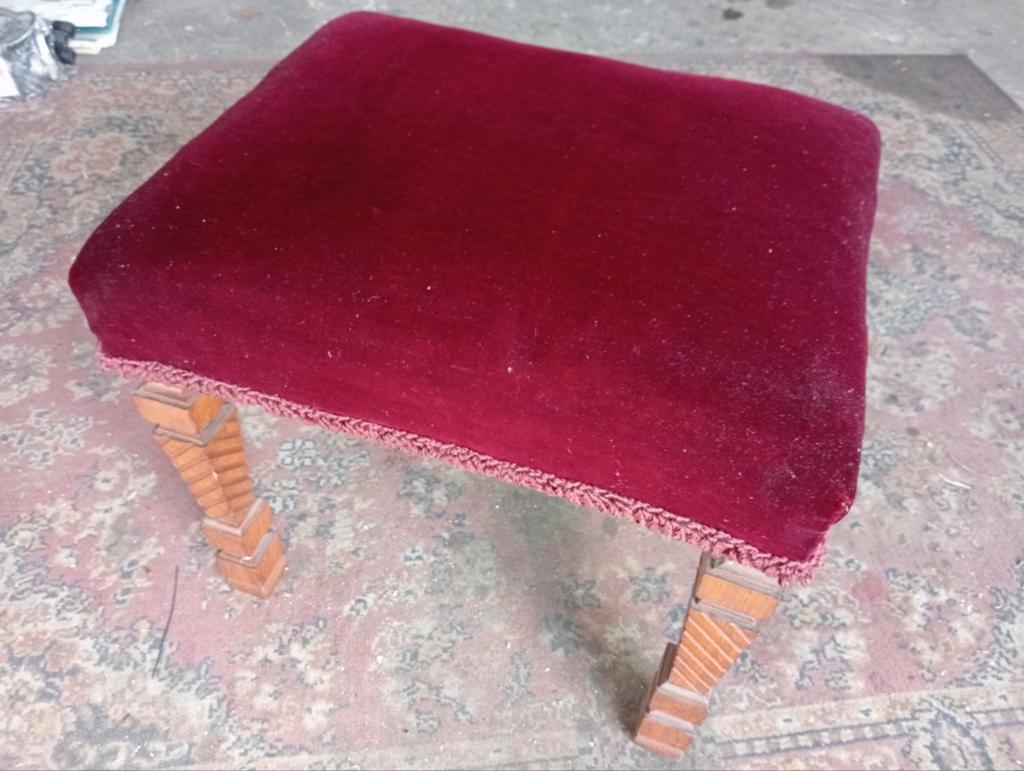 Piano kruk, bijzet kruk fluweel bekleed, Huis en Inrichting, Ophalen, Minder dan 50 cm, Minder dan 50 cm, Stof