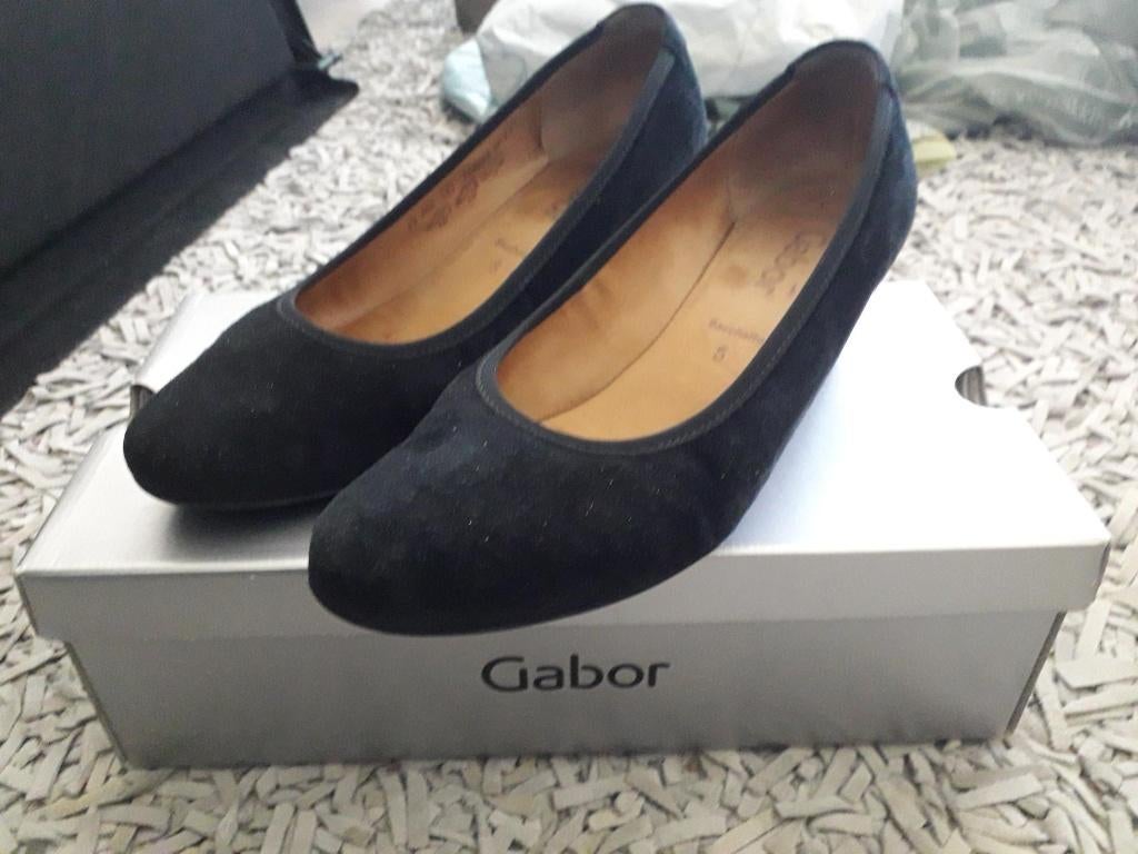 GABOR pump sleehak, mt 38, zwart suede ZGAN, Pumps, Zwart, Gabor, Ophalen of Verzenden