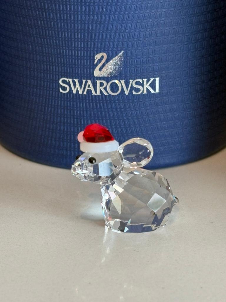 Swarovski muis met kerstmuts, Ophalen of Verzenden, Zo goed als nieuw, Figuurtje